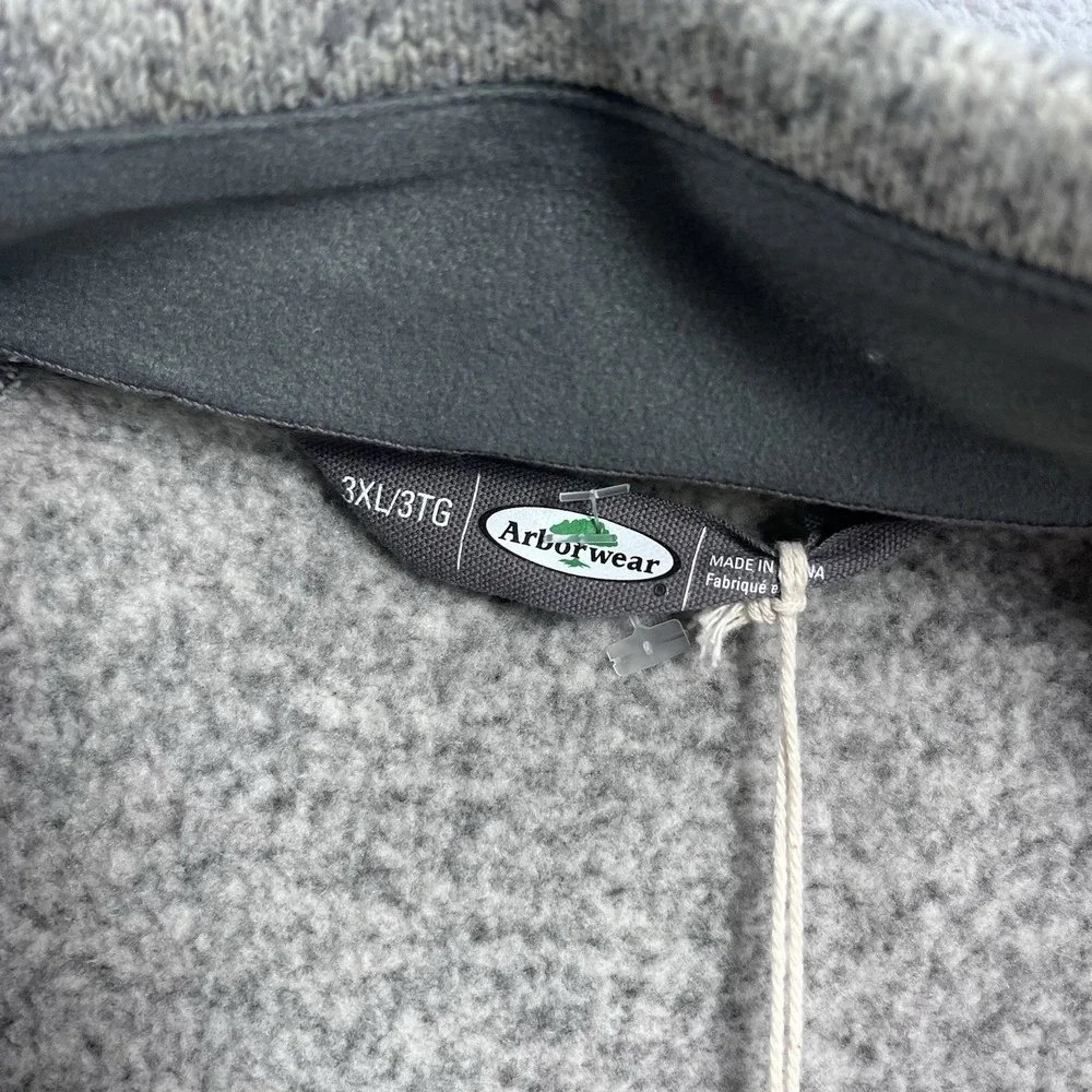 Arborwear MENS Staghorn Stone Gray 1/2 Zip Fleece Pullover Jacket SIZE 3XL NWT